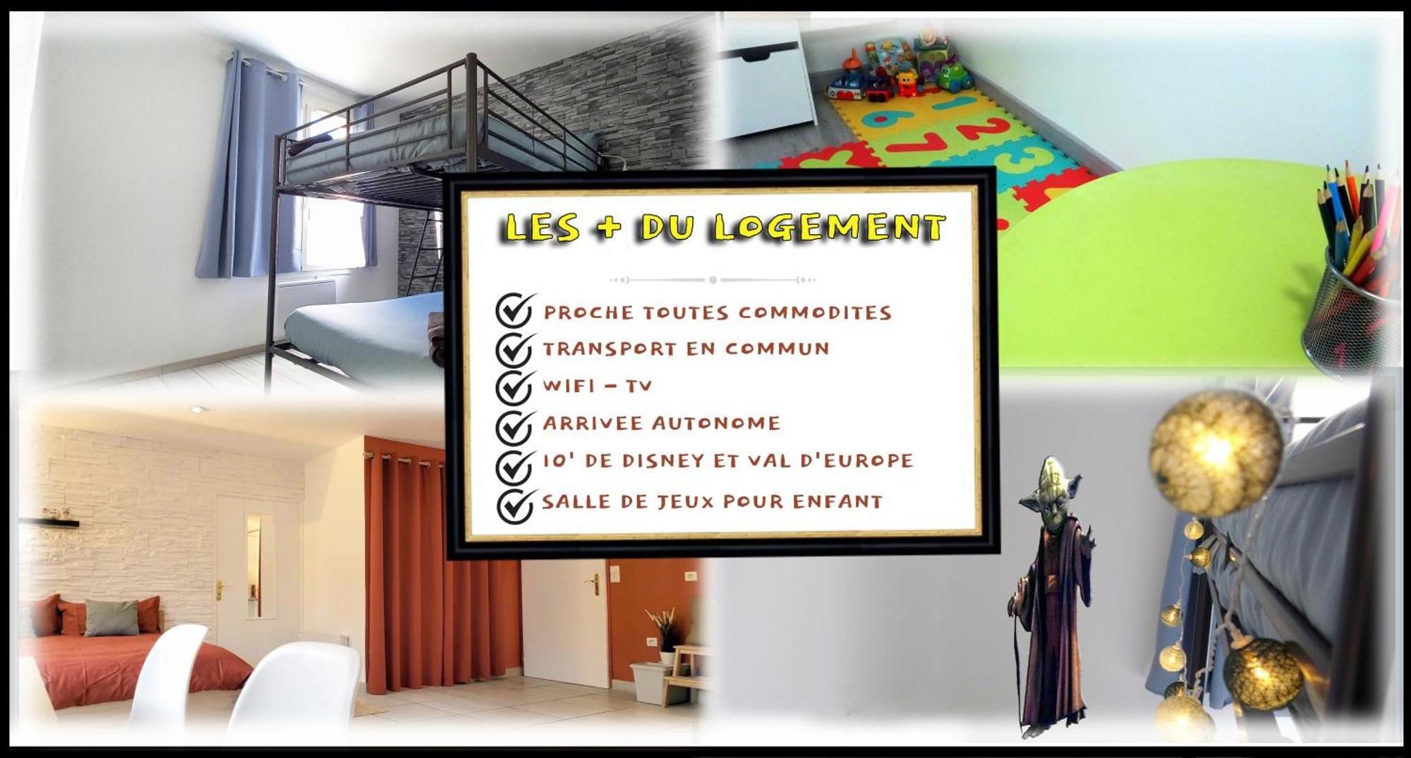 Appartement Avec Salle De Jeux Privee,10Min De Disney Transport En Commun 6 Couchages Chanteloup-en-Brie Kültér fotó
